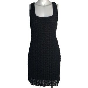 ZARA BLACK ROSETTE TANK BODY CON DRESS‎